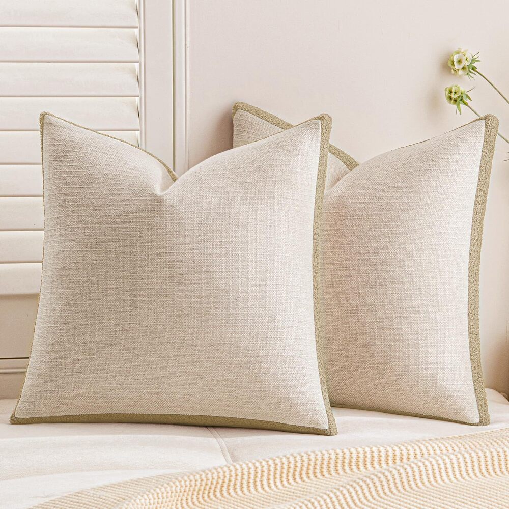 4785 Loop Yarn Linen-Like Pillow Cover Natural Soft Decorative Throw Pillow